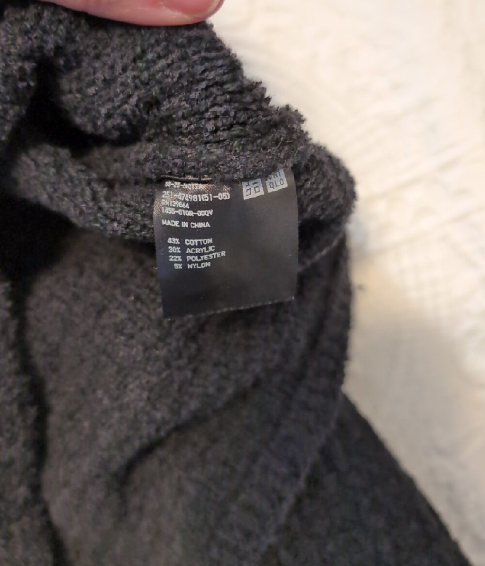 UNIQLO Womens Black Textured Button-Front Cardigan Jacket - Picture 7 of 9